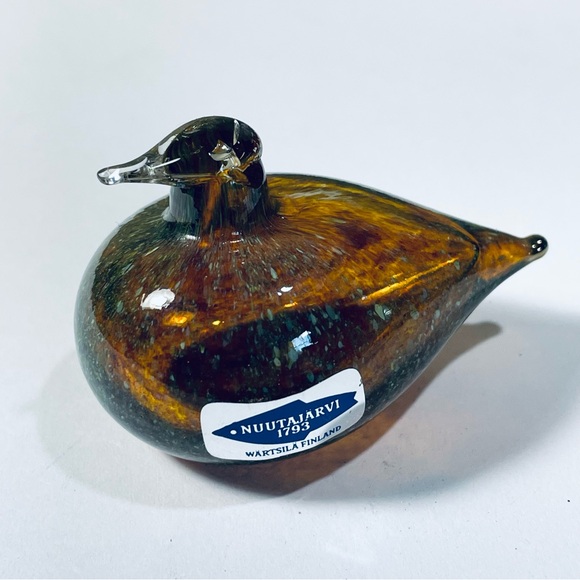 Oiva Toikka glass bird golden crested Kinglet NUUTAJARVI FINLAND signed art - Picture 2 of 10